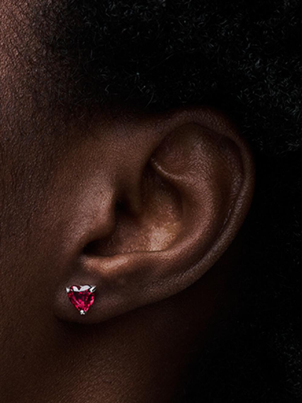 Red Heart Stud Earrings
