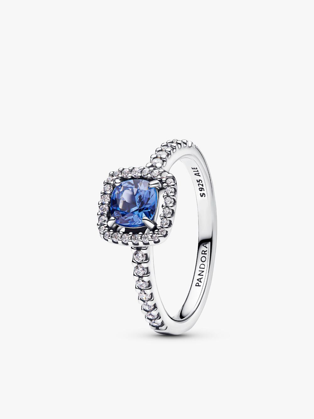 Square Sparkle Halo Ring