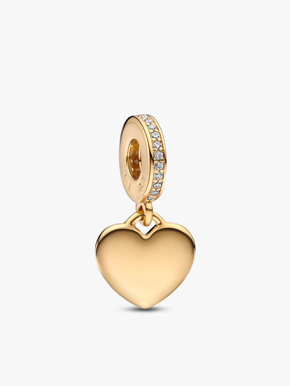 Engravable Heart Tag Dangle Charm Bracelet Set