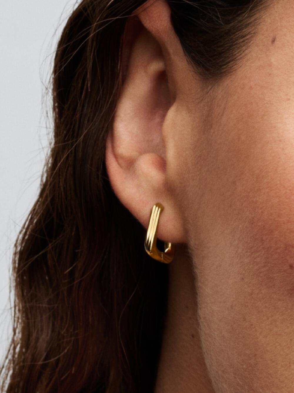 Twisted Triangle Small Hoop Earrings