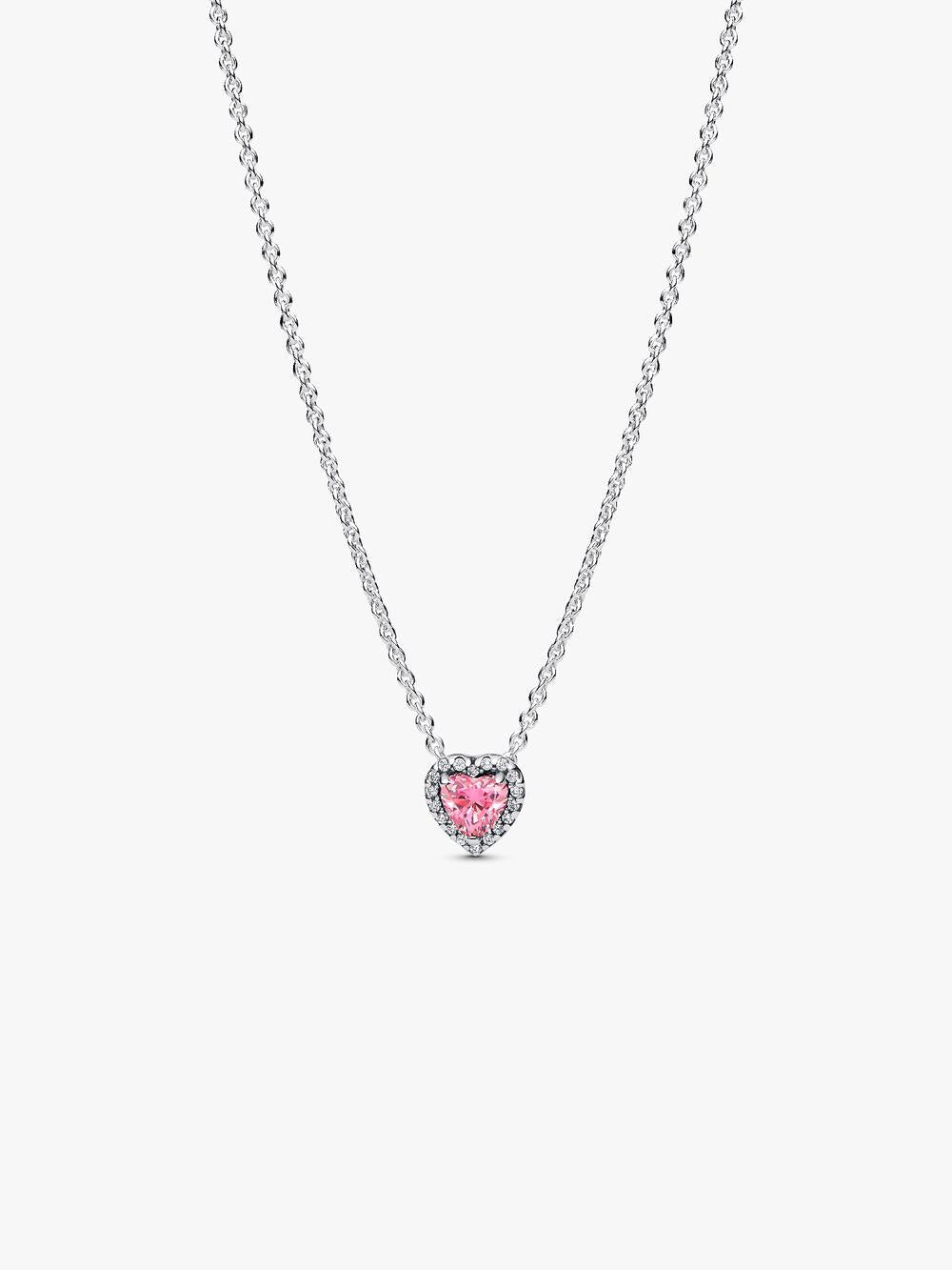 Pink Elevated Heart Necklace