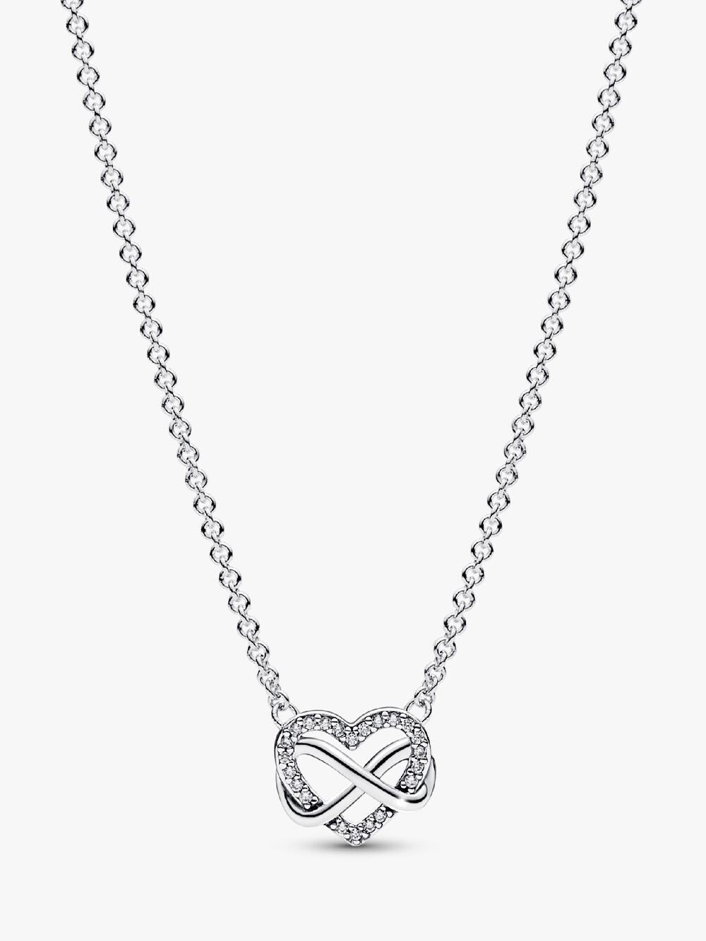 Sparkling Infinity Heart Collier Necklace