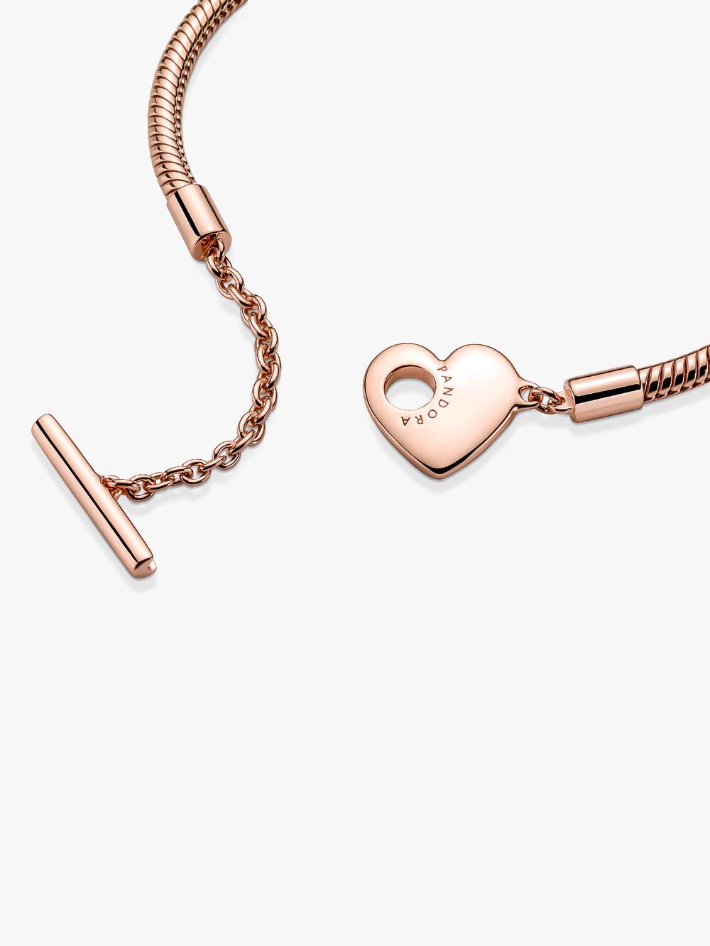 Pandora Moments Heart T-Bar Snake Chain Bracelet