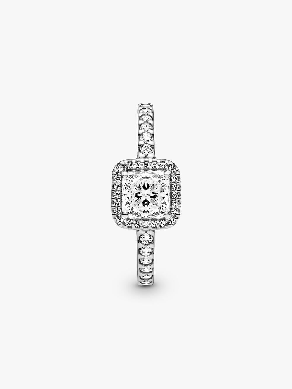 Square Sparkle Halo Ring