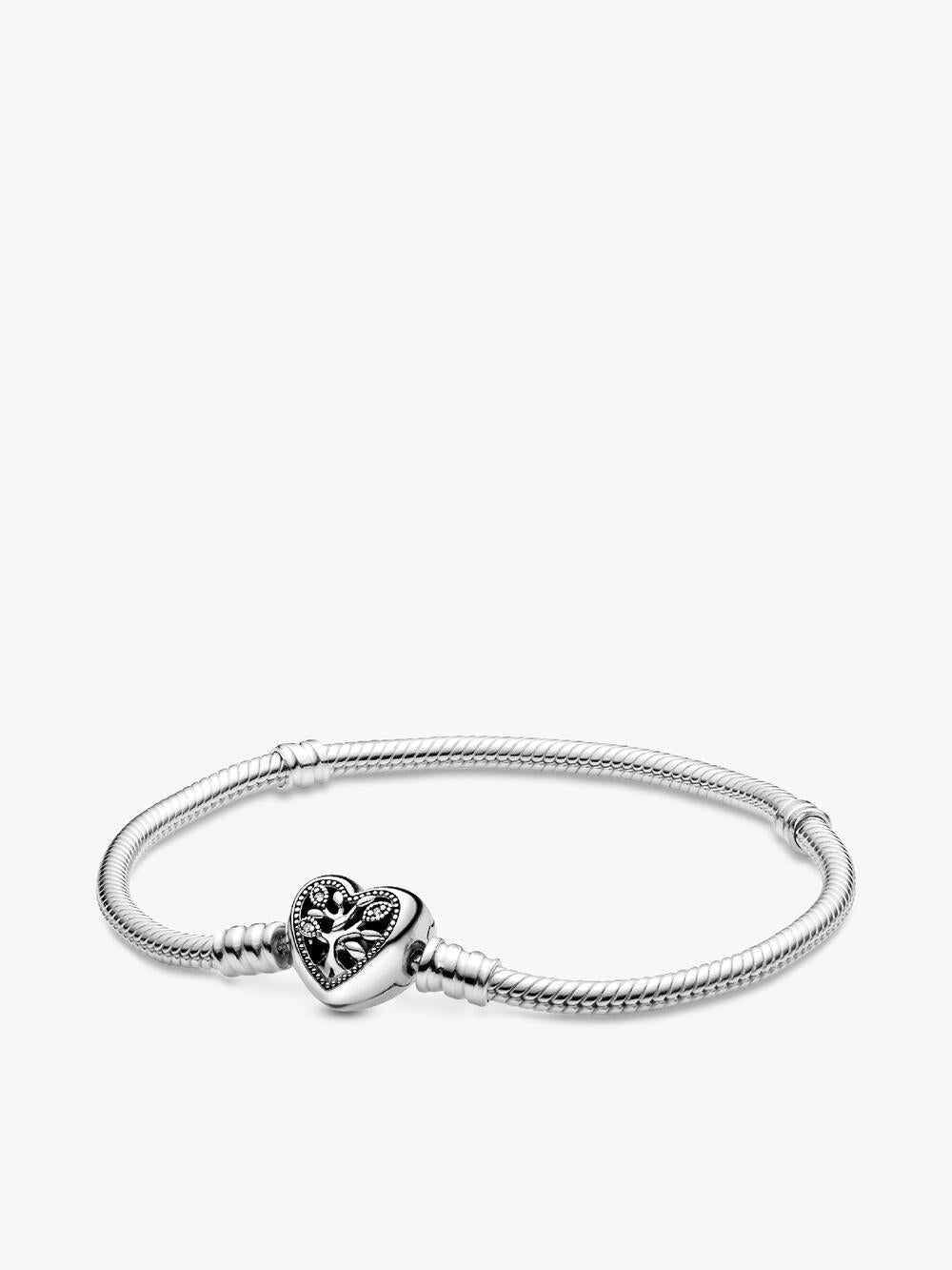 Pandora Moments Heart Closure Snake Chain Bracelet