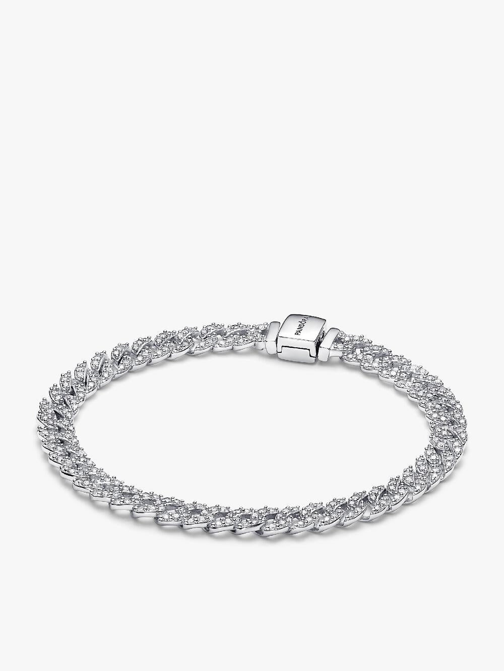Two-tone Pavé Cuban Chain Bracelet