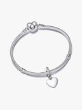 Engravable Heart Tag Dangle Charm Bracelet Set