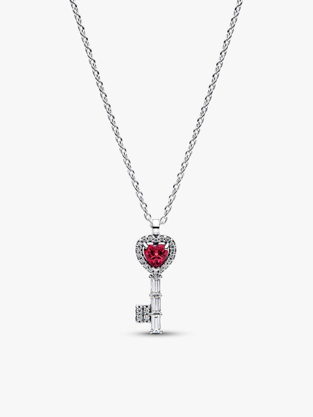 Sparkling Heart Halo Pendant Collier Necklace