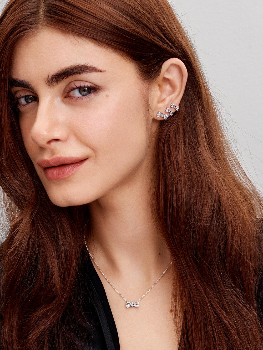 Sparkling Small Bow Stud Earrings