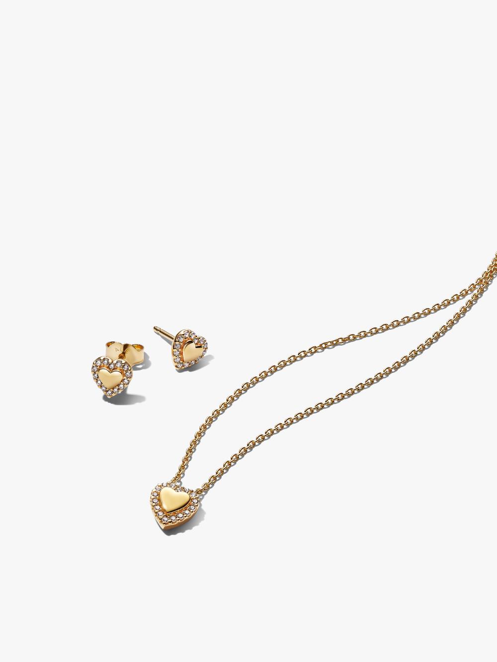 Engravable Heart Halo Collier Necklace