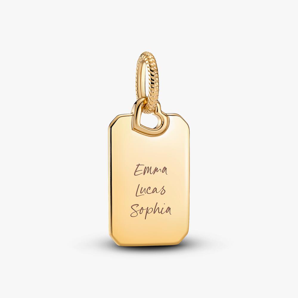 Engravable Rectangle Tag Pendant Necklace Set