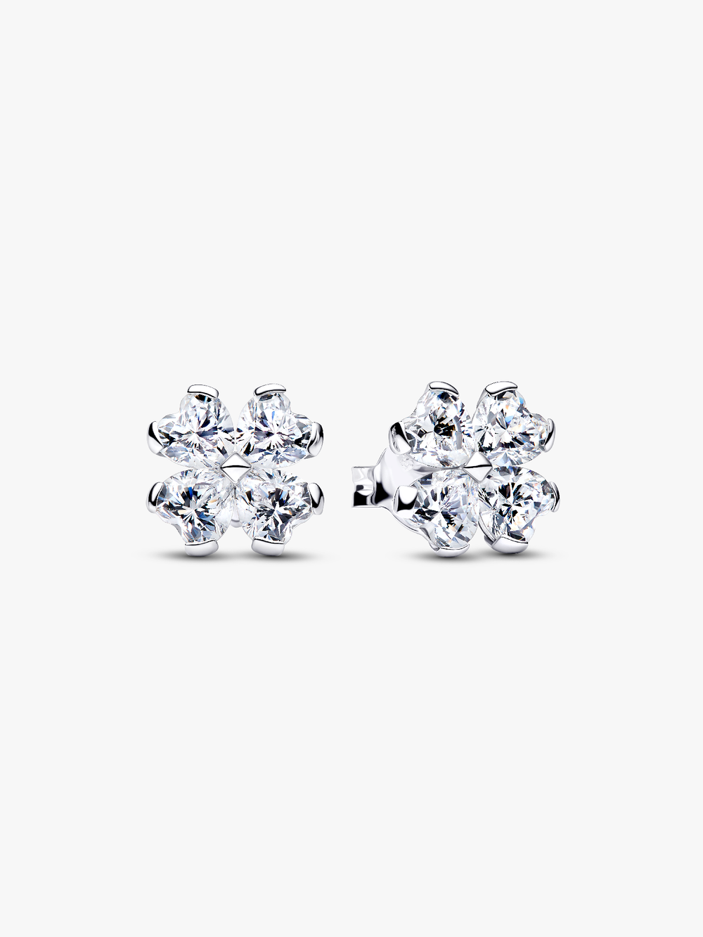 Sparkling Lucky Clover Stud Earrings