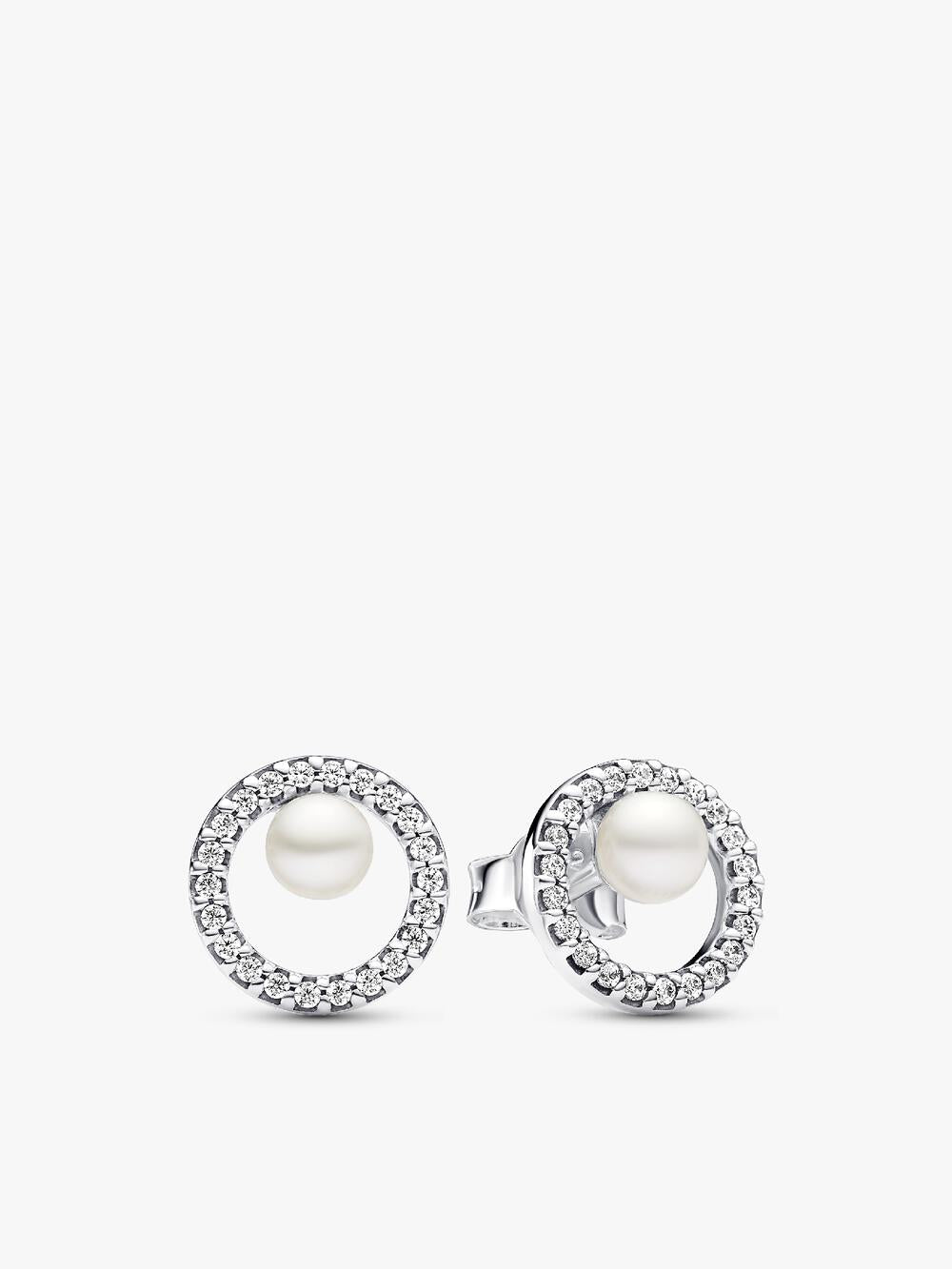Sparkling Pear Halo Stud Earrings