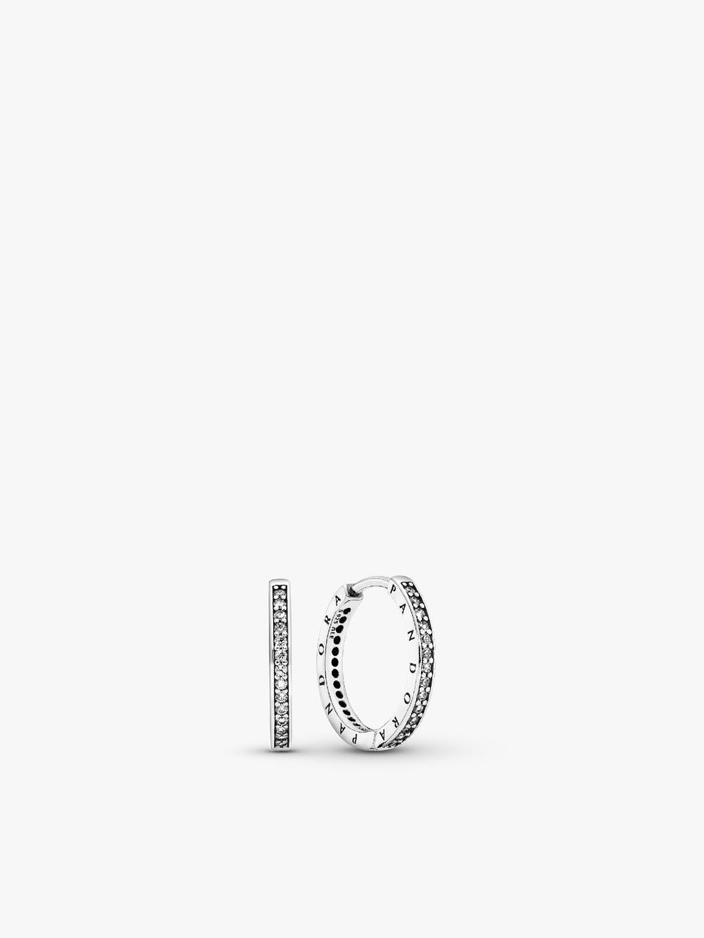 Pavé Heart Hoop Earrings