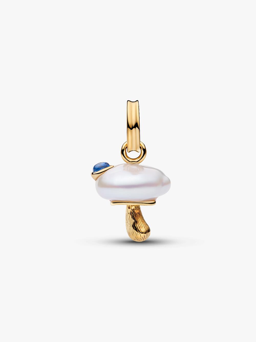 Treated Freshwater Cultured Baroque Pearl Mushroom Dangle Charm