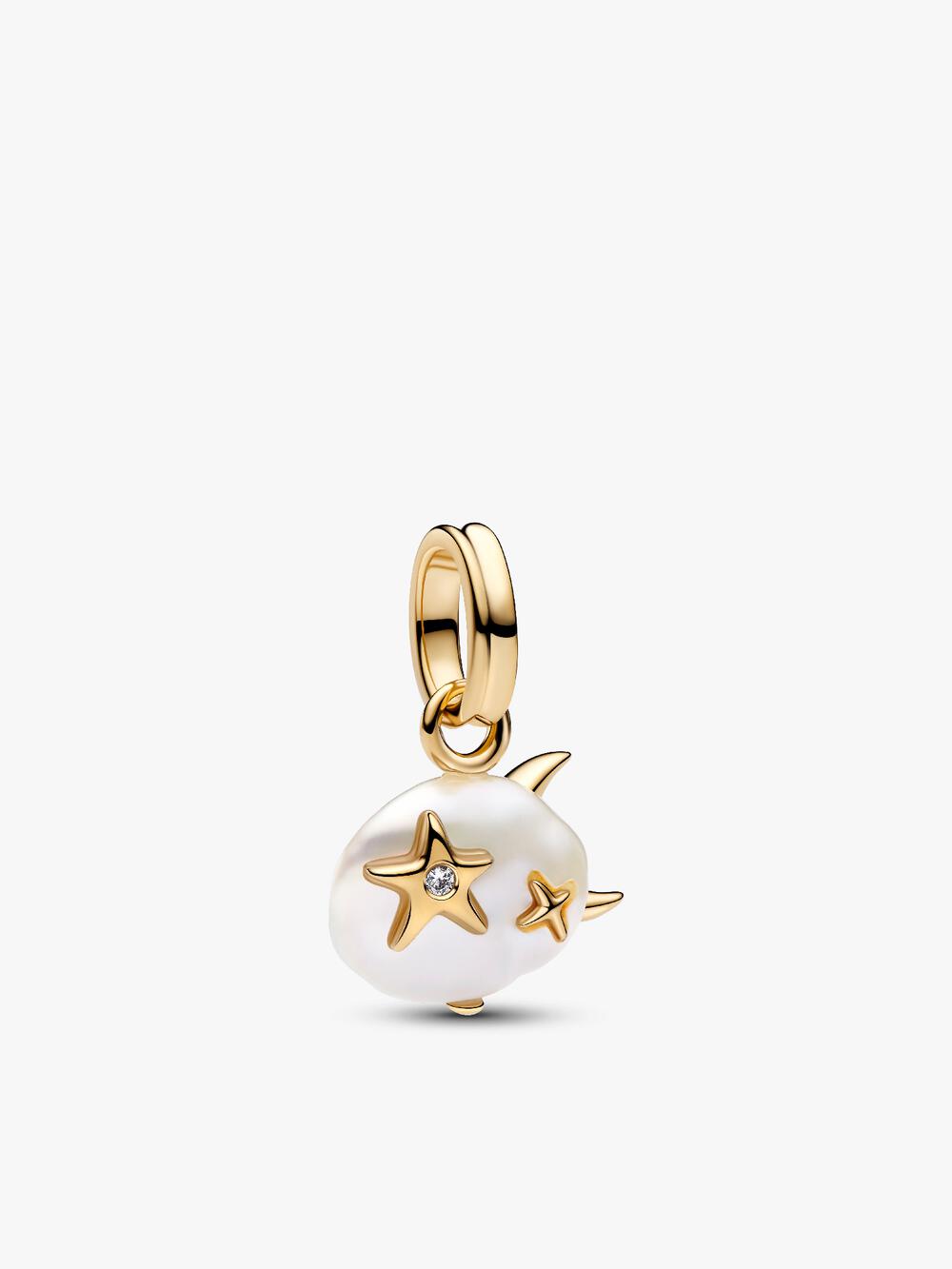 Treated Freshwater Cultured Baroque Pearl Mushroom Dangle Charm