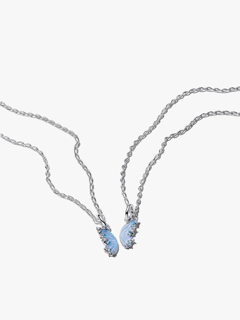 Entwined Heart & Butterfly Pendant Necklace