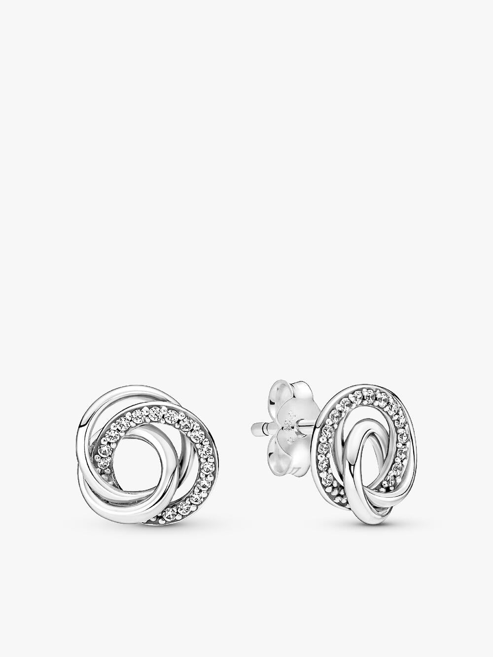Sparkling Moon Stud Earrings