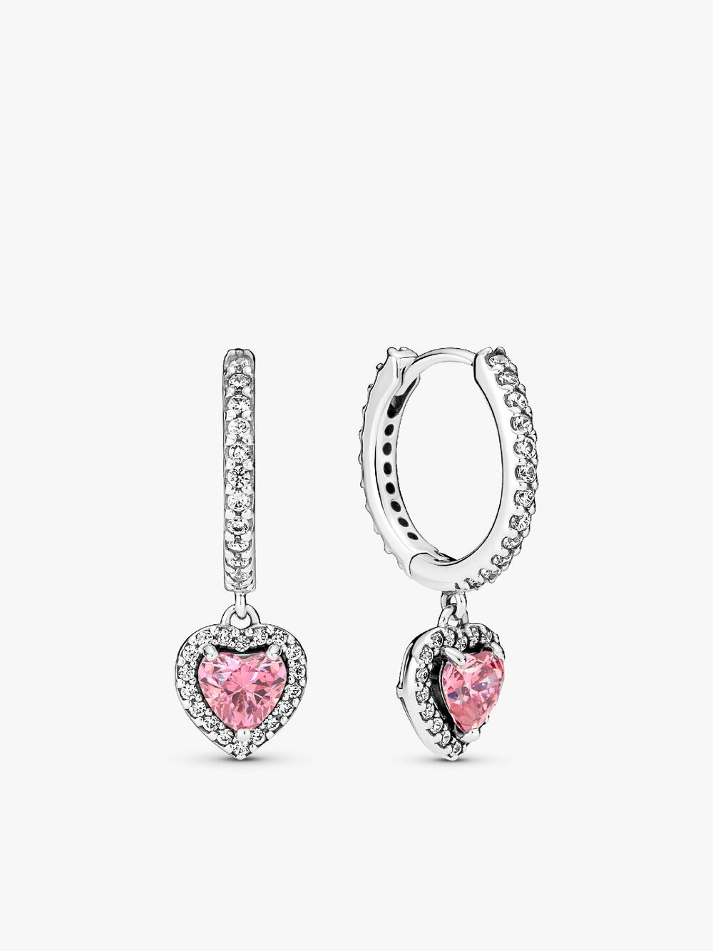 Pavé Heart Hoop Earrings